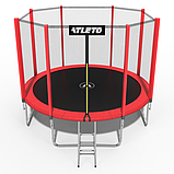 Батут дитячий з сіткою 374 см Atleto червоний + в подарунок м'ячик, фото 4