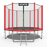 Батут дитячий з сіткою 374 см Atleto червоний + в подарунок м'ячик, фото 5