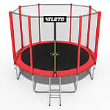 Батут дитячий з сіткою 374 см Atleto червоний + в подарунок м'ячик, фото 6
