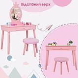 Туалетний столик + табуретка B-084 рожевий, фото 5