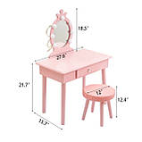 Туалетний столик + табуретка B-084 рожевий, фото 9