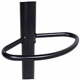 Барний стілець зі спинкою Bonro B-087 велюр сіре з чорною основою, фото 7