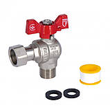 Кран кульовий Thermo Alliance Forte для води кутовий з накидною гайкою 1/2"ВЗ SF224W15, фото 6