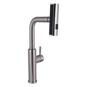 Змішувач для кухні Lidz Aria 015FLT з висувним мультифункціональним виливом-лійкою (k35) LDARI015FLTNKS37643