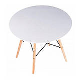 Стіл обідній круглий Bonro В-957-700 + 2 білих крісла В-173 FULL KD, фото 3