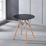 Стіл обідній круглий 60 см Bonro ВN-957 чорний, фото 4