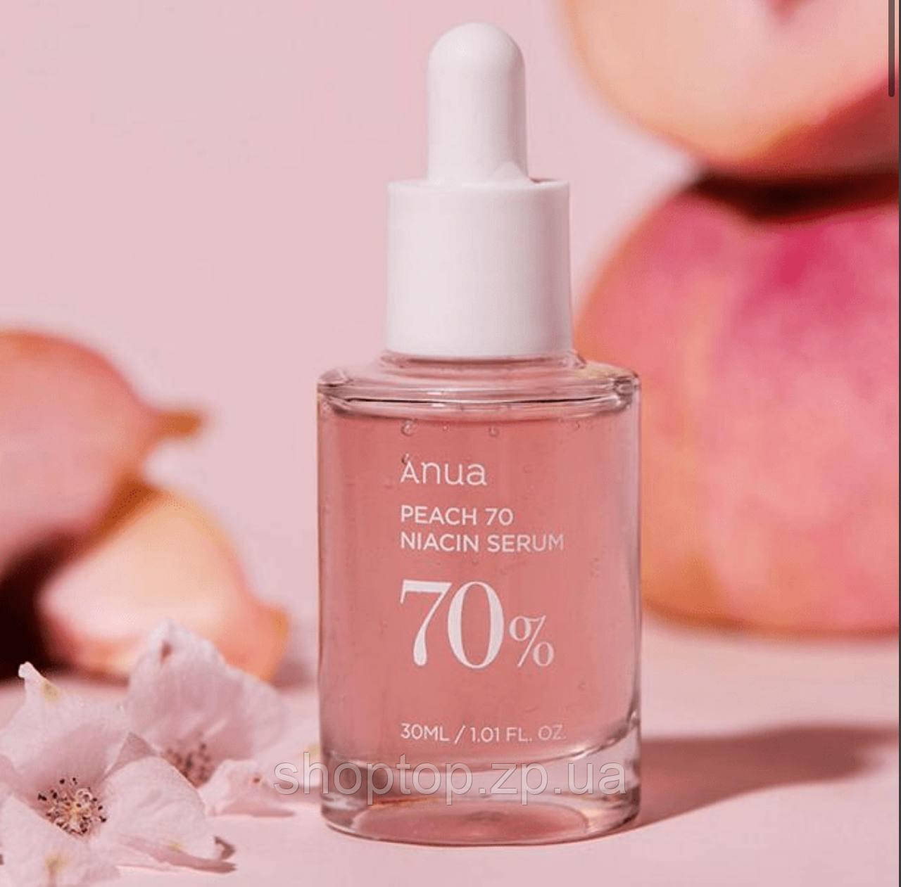 Сироватка для рівного тону і сяйва Anua Peach 70% Niacinamide Serum