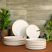 Сервіз із керамічного посуду Ardesto Apulia 12 предметів кремовий