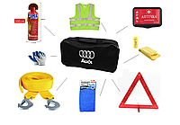 Подарочный набор автомобилиста Эконом АУДИ, автонабор для машины, набор техпомощи AUDI, автомобильный набор.