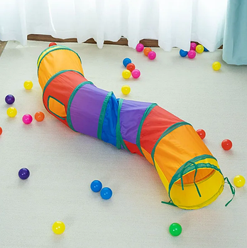 Тунель для котів, іграшка тунель для котів вигнутий з двома додатковими отворами 123 см х 25 см