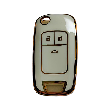 Чохол для ключа Chevrolet, глянець, білий