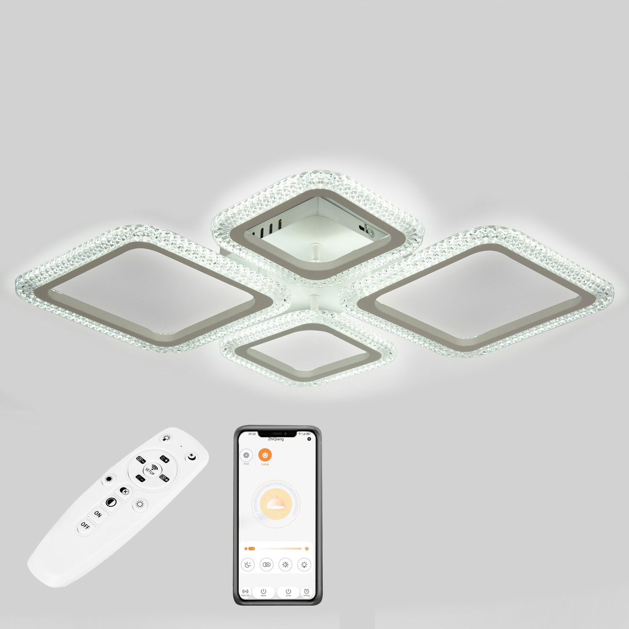 Стельова LED люстра, світлодіодний світильник Sunlight 6063/2+2
