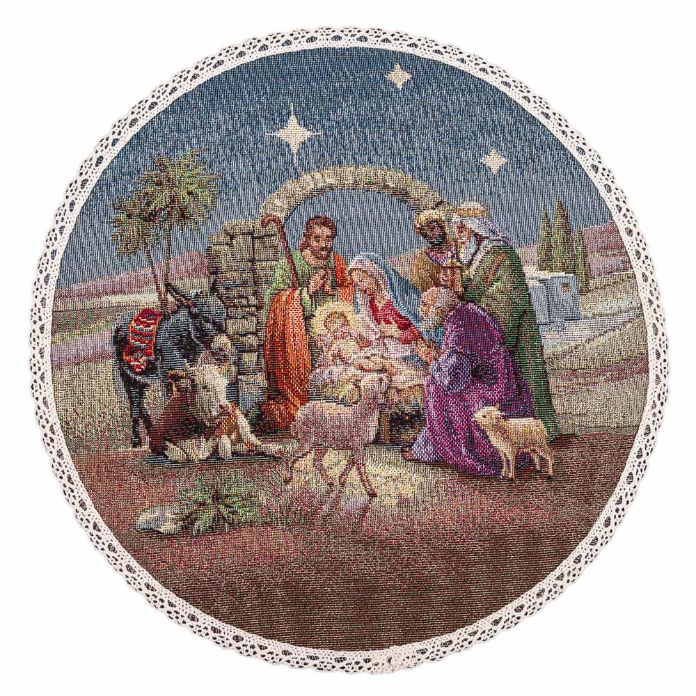 Серветка сервірувальна гобеленова Різдво Ø30 см.ROUND1153AZM, фото 1