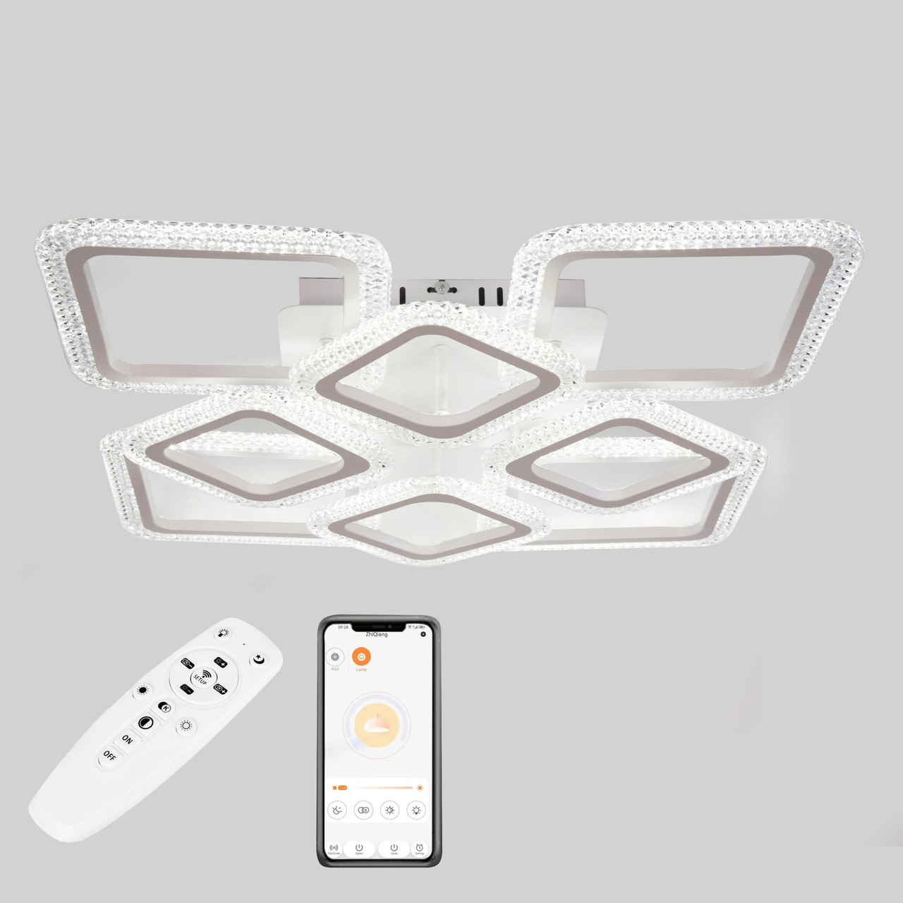 Стельова LED люстра, світлодіодний світильник Sunlight 6063/4+4