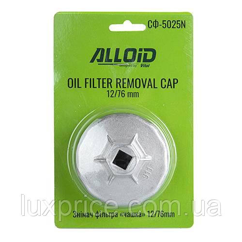 Знімач масляного фільтру "чашка" 12/76mm Alloid СФ-5025N    Luxprice, фото 1