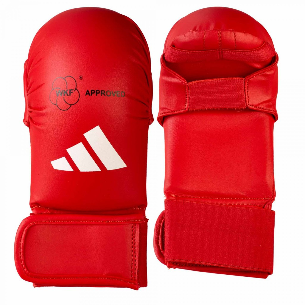 Рукавички для карате Adidas WKF (661.22) Red без захисту великого пальця XS, фото 1