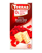 Шоколад білий з ягодами годжі Torras без цукру та глютена 😍 75 гр. Іспанія, фото 2
