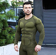 Якісна анатомічна чоловіча термобілизна хакі кольору