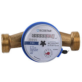 Лічильник холодної води ECOSTAR DN20 3/4" без штуцера L130 E-C 4,0