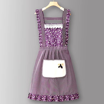 Жіночий фартух для кухні, фартух на кухню, красиві фартухи для кухні з декором бузковий