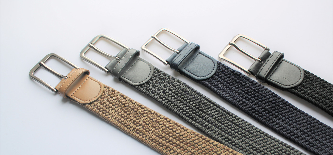 Чоловічий плетений ремінь-резинка в різних кольорах, фото 1