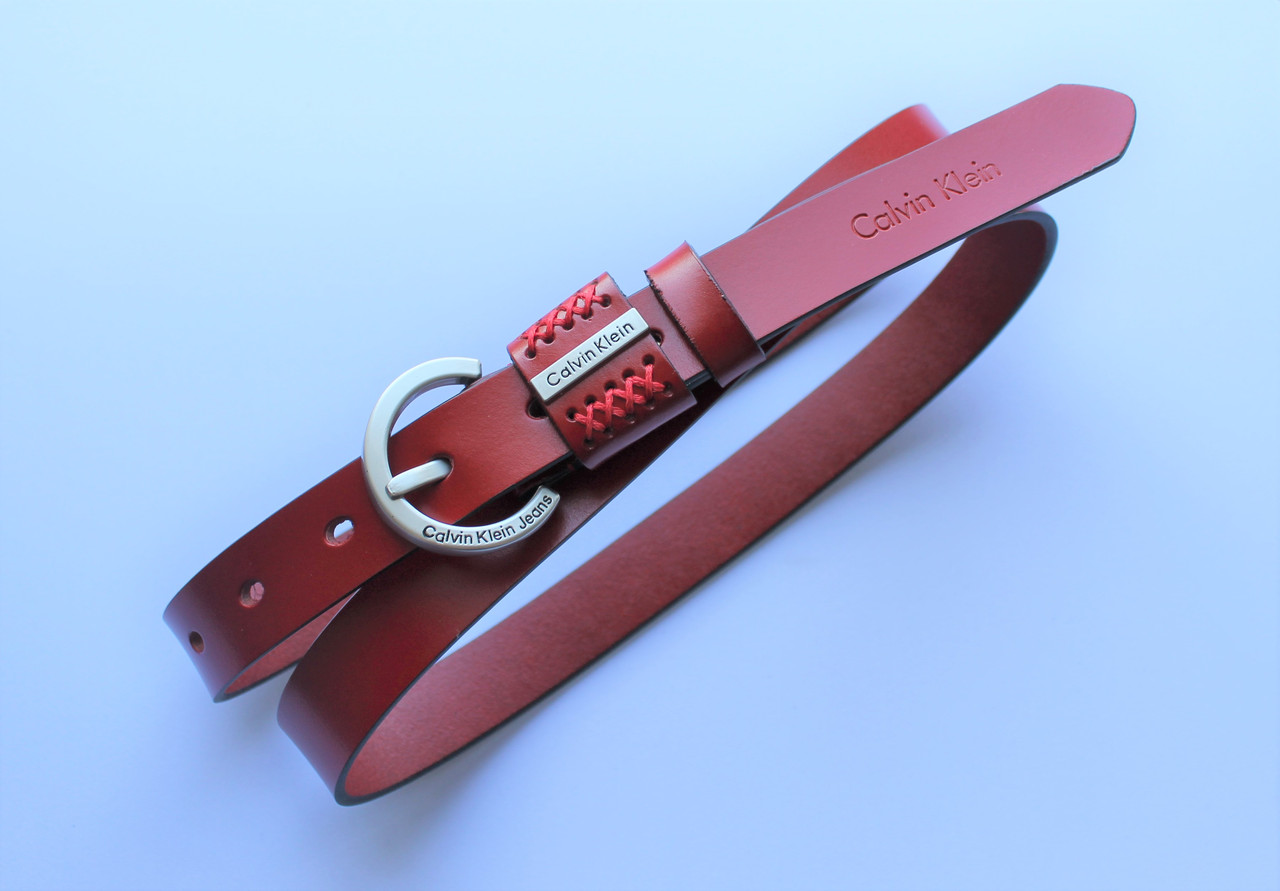 Жіночий шкіряний ремінь червоний, фото 1