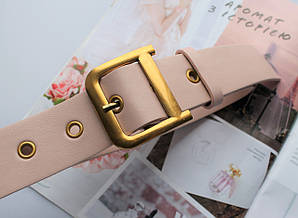 Жіночий ремінь екокожа пудра