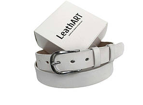 Ексклюзивний жіночий ремінь ручної роботи "Bianco" з натуральної білої шкіри