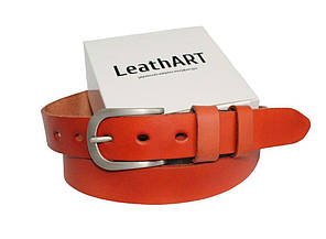 Ексклюзивний жіночий ремінь ручної роботи "Arancione" з натуральної рудої шкіри