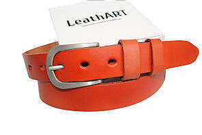 Жіночий ремінь ручної роботи "Arancione" з натуральної рудої шкіри, ексклюзивний дизайн