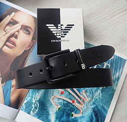Чоловічий ремінь Armani чорний