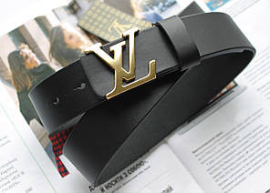 Шкіряний ремінь LV в коробці чорний