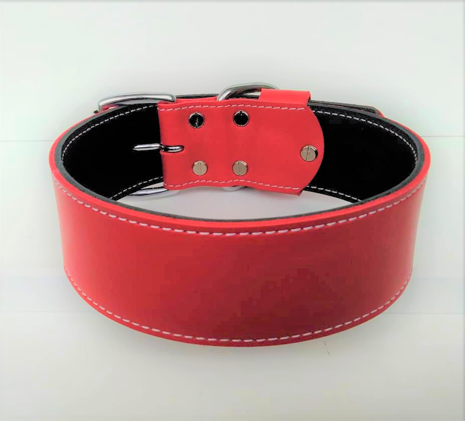 Шкіряний нашийник для собак "Lockdog" червоний ширина 4 см, фото 1