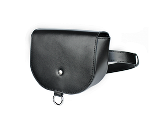 Жіночий шкіряний ремінь з наддувним сумочкою "Bicchieri" чорний