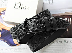 Жіночий шкіряний ремінь з тисненням black