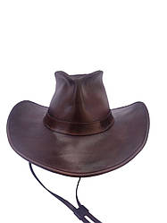 Ковбойський шкіряний капелюх ручної роботи коричневий