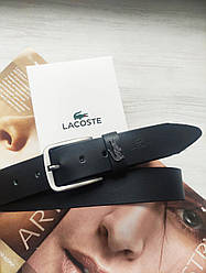 Чоловічий шкіряний ремінь Lacoste + коробка в подарунок!