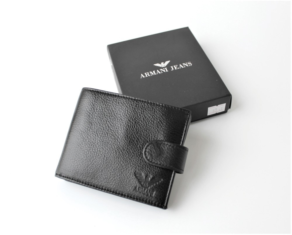 Чоловічий шкіряний гаманець Armani в коробці, фото 1
