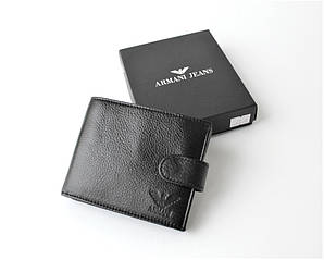 Чоловічий шкіряний гаманець Armani в коробці