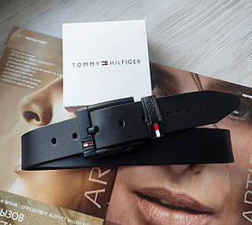 Чоловічий ремінь Tommy Hilfiger з чорною пряжкою в коробці
