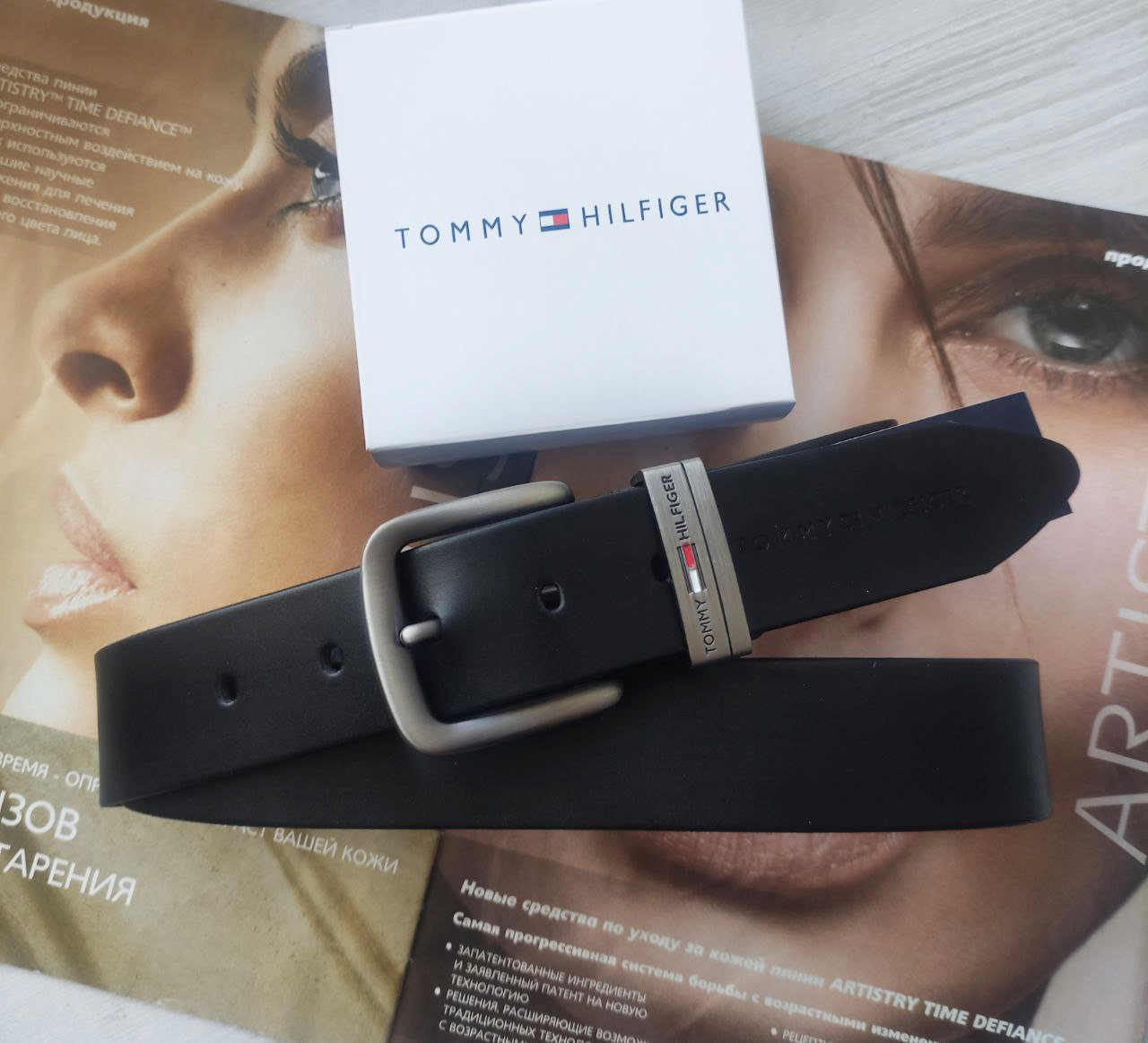 Чоловічий ремінь Tommy + коробка в подарунок!