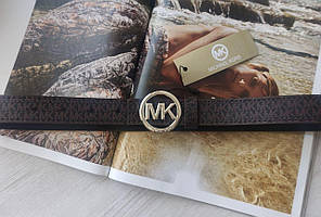 Шкіряний ремінь Michael Kors коричневий пряжка срібло