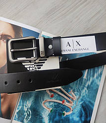 Чоловічий ремінь Armani чорний