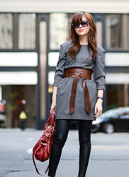 Жіночий пояс кушак коричневий широкий