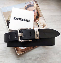Чоловічий шкіряний ремінь Diesel чорний