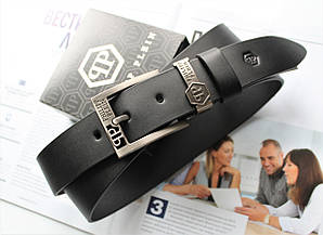 Стильний шкіряний ремінь Philipp Plein чоловічий