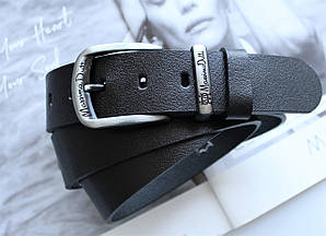 Шкіряний ремінь Massimo чорний унісекс
