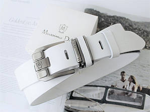 Шкіряний чоловічий ремінь Massimo білий