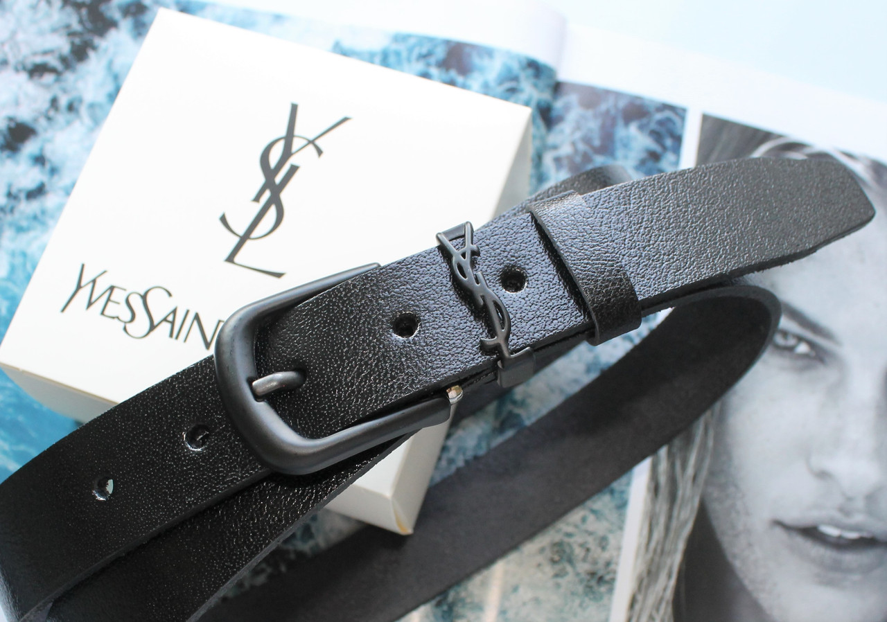 Жіночий ремінь пряжка чорна YVSL, фото 1