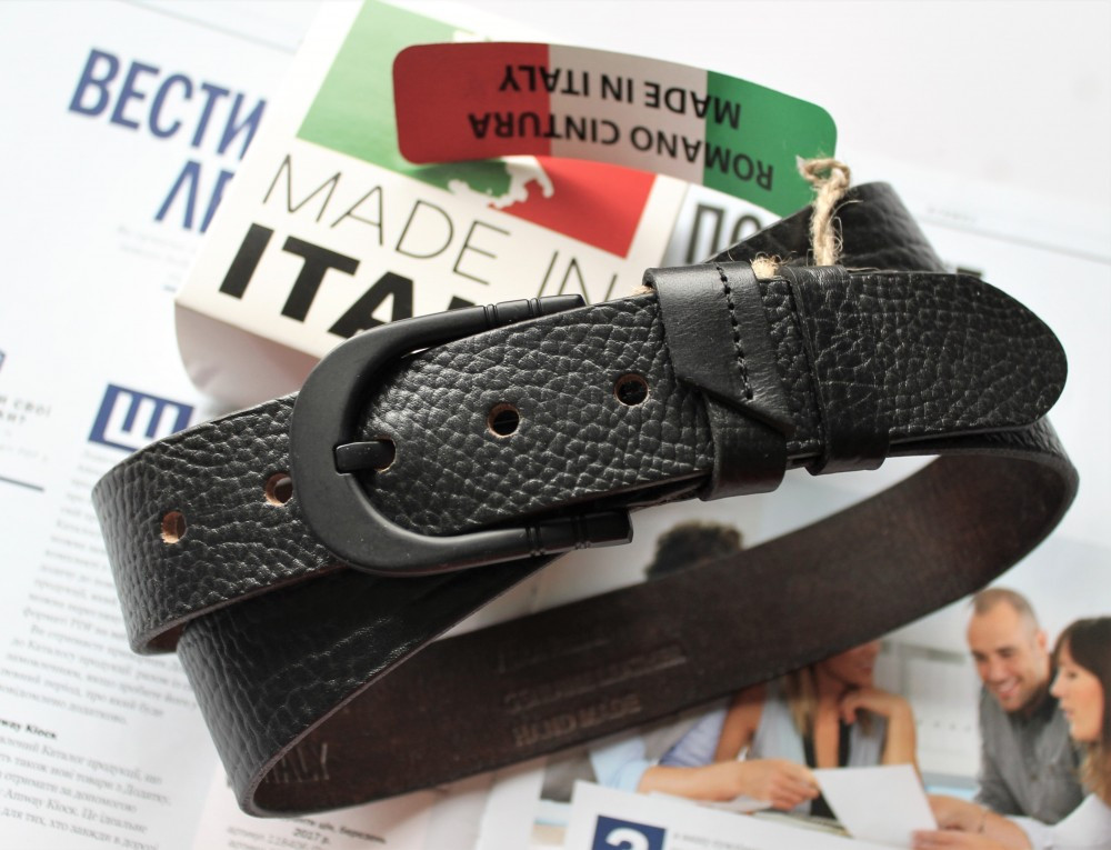 Італійський шкіряний ремінь Flotar Black